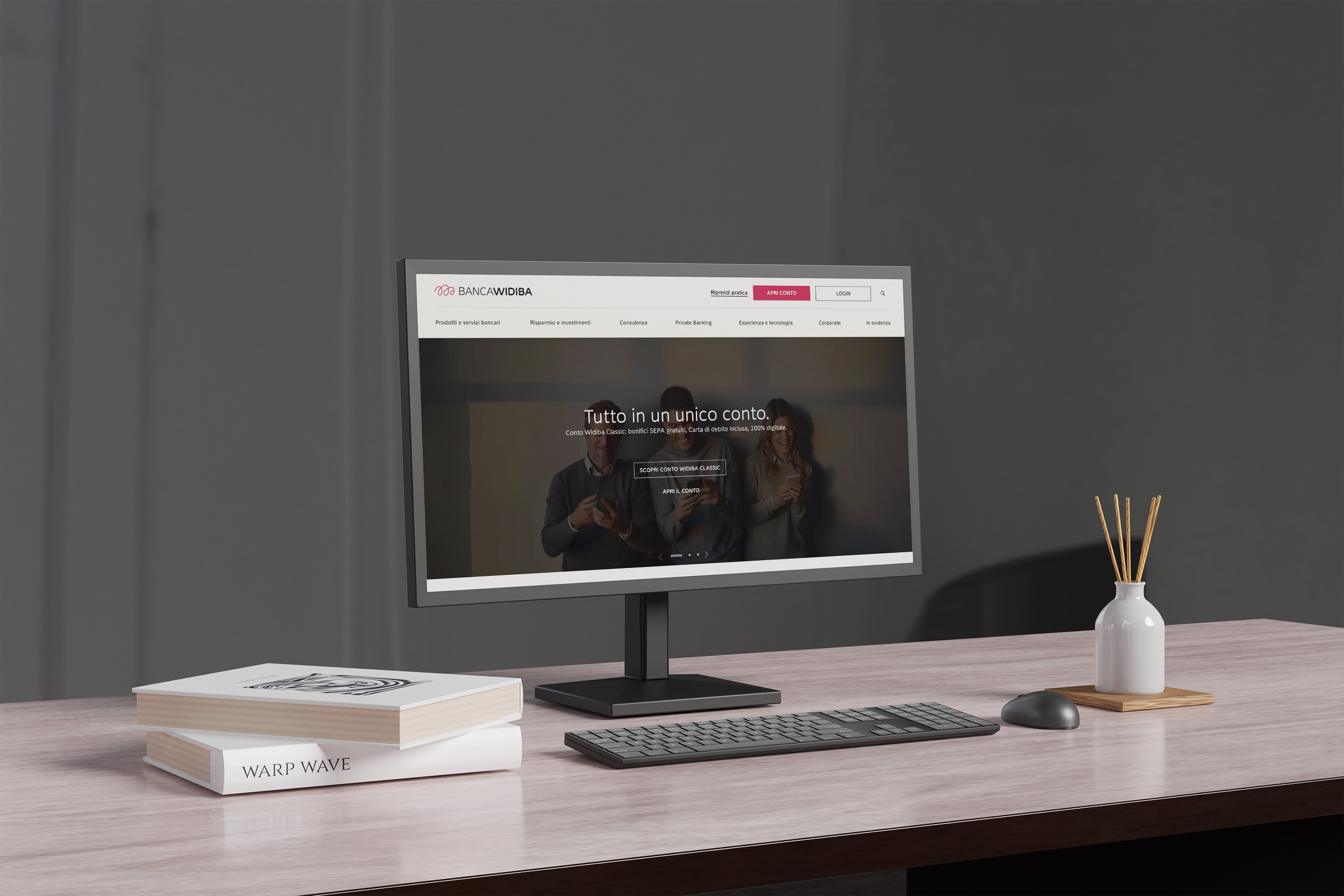 mockup sito web Banca Widiba