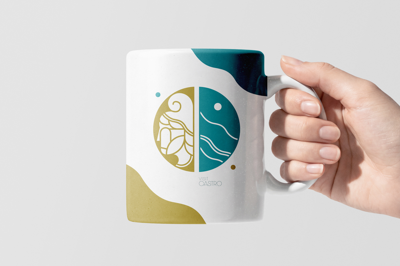 tazza con stampa logo visit castro