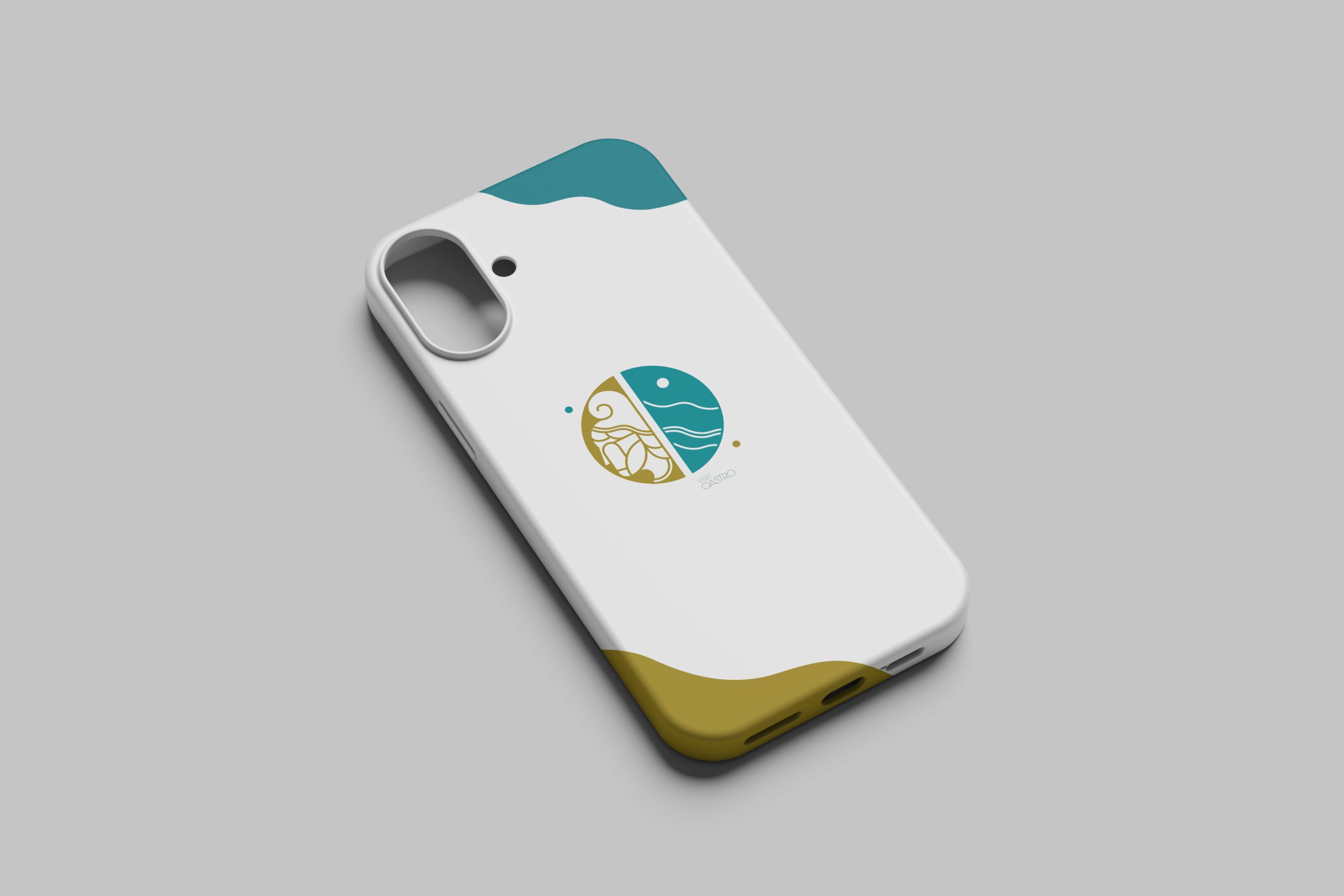 cover del telefono con logo visit castro