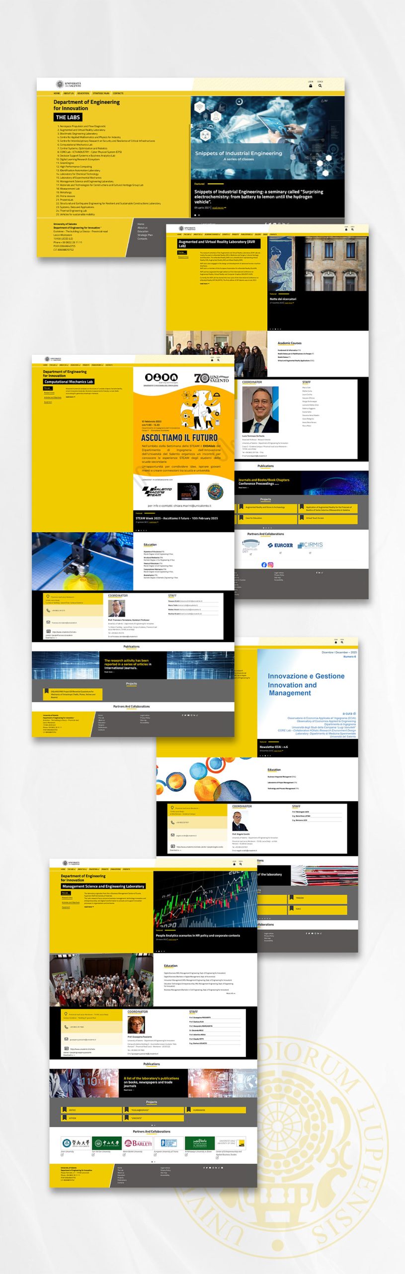 mockup del sito Unisalento Labs