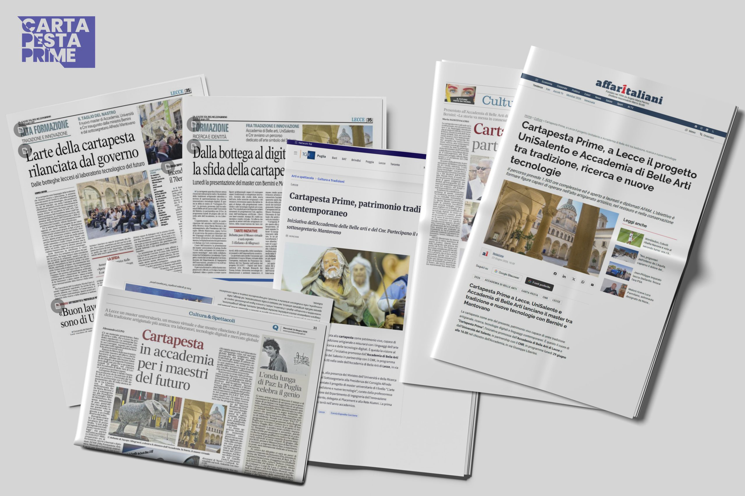 Immagine mockup dell'ufficio stampa di Cartapesta