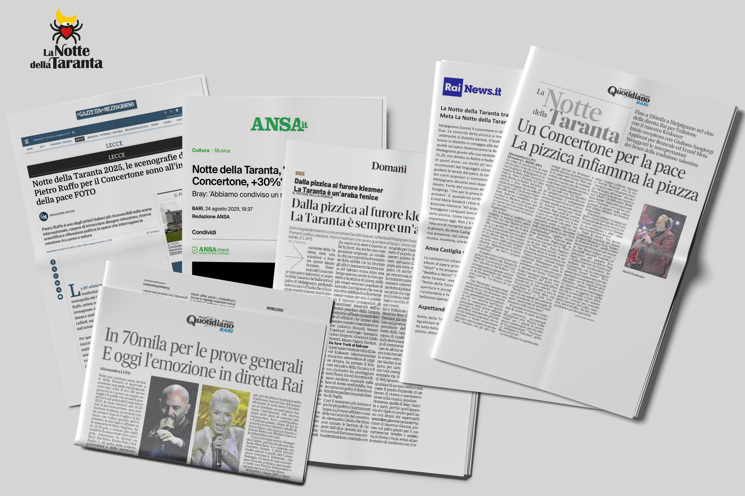 Immagine di riviste cartacee dall'Ufficio stampa della notte della taranta