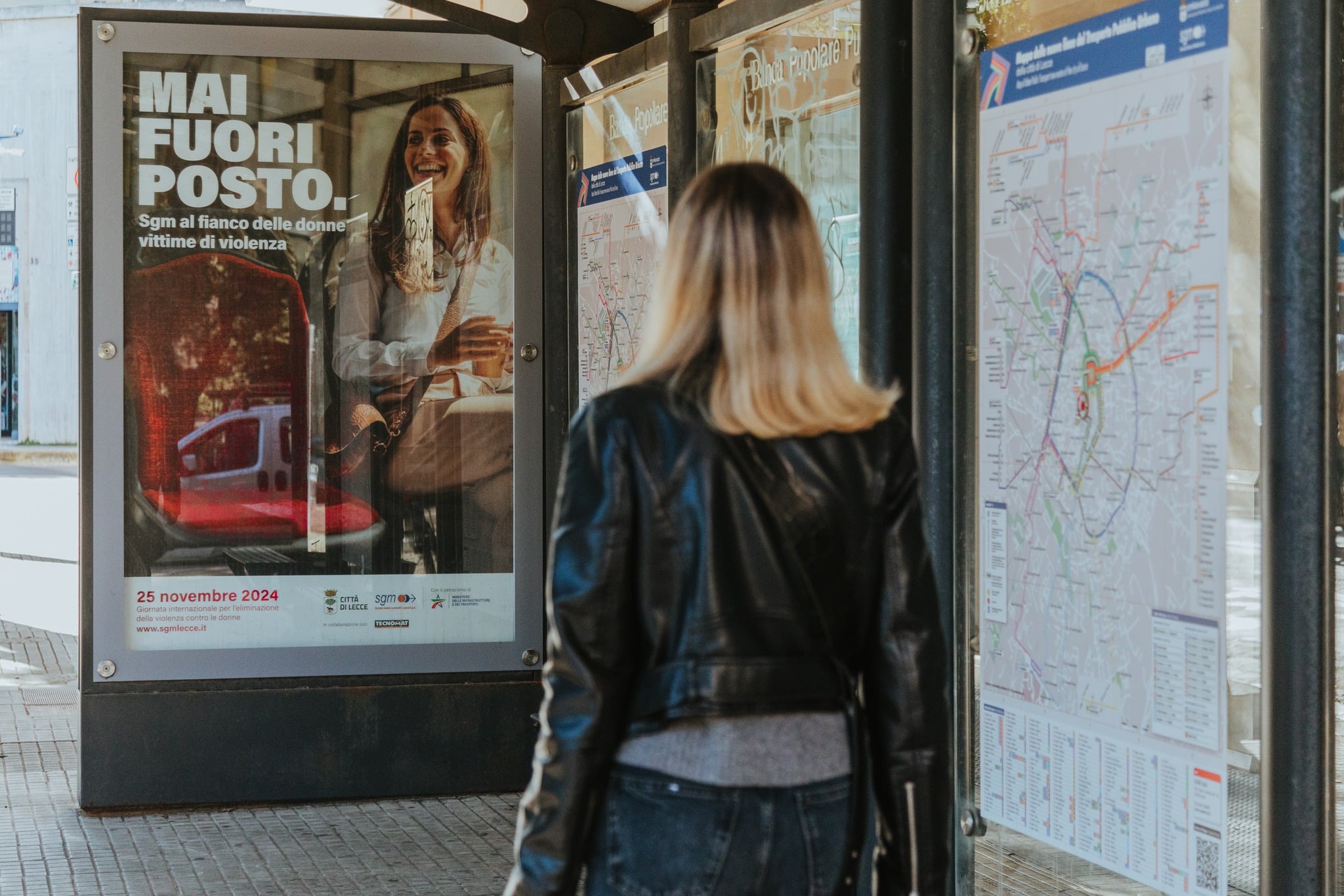 foto di una campagna pubblicitaria fatta per il servizio di trasporti sgm