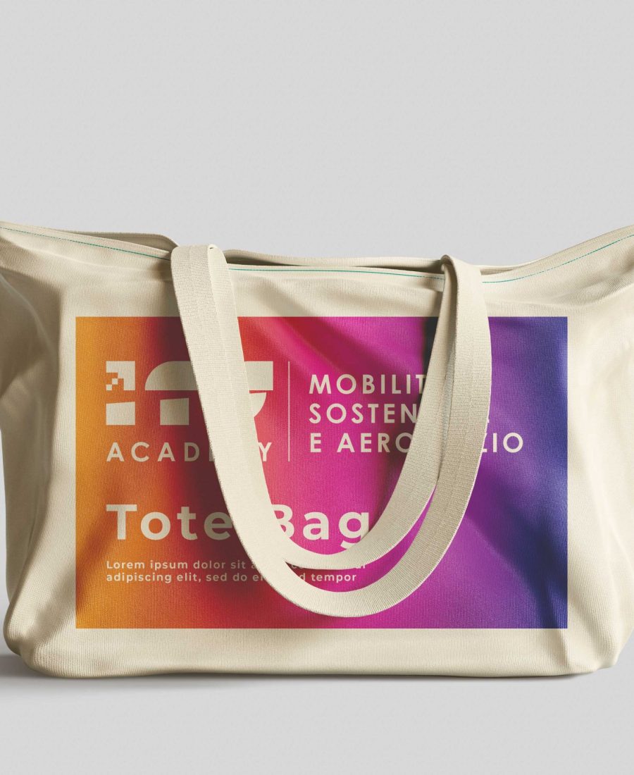 borsa di tela con stampa al centro